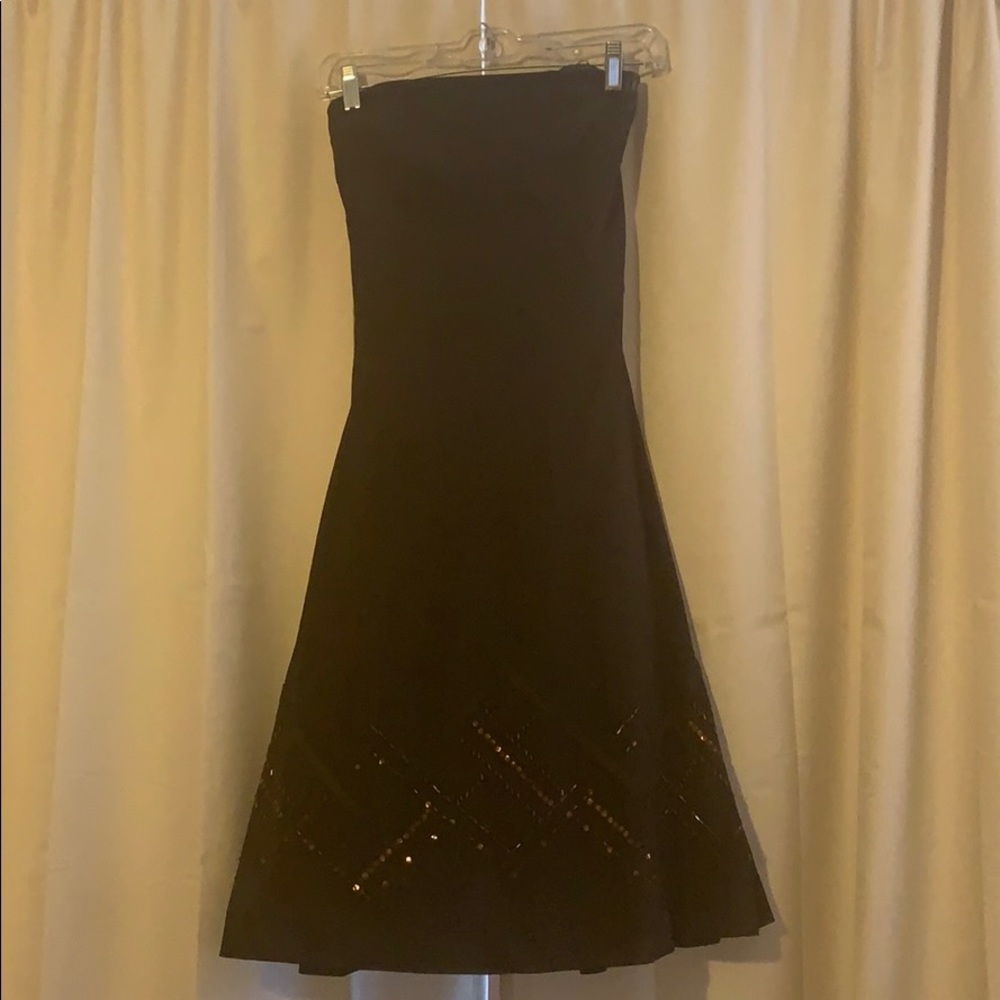 Brown Loft strapless dress